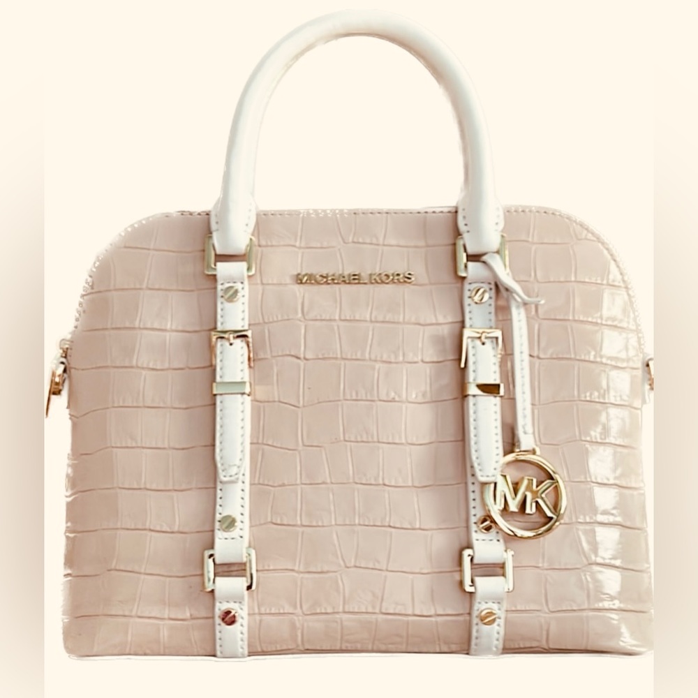 New Michael Kors Bedford Legacy Light Pink Med Dome Satchel Handbag
